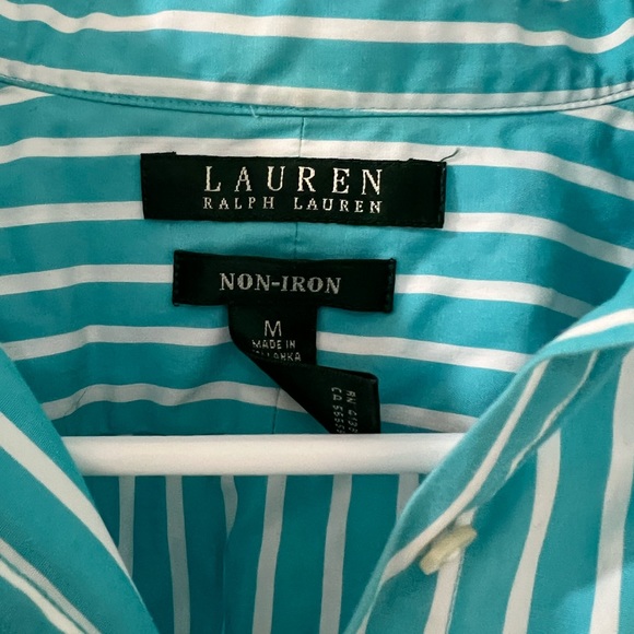 Ralph Lauren blue stripe blouse top shirt polo professional work black label - Picture 2 of 3